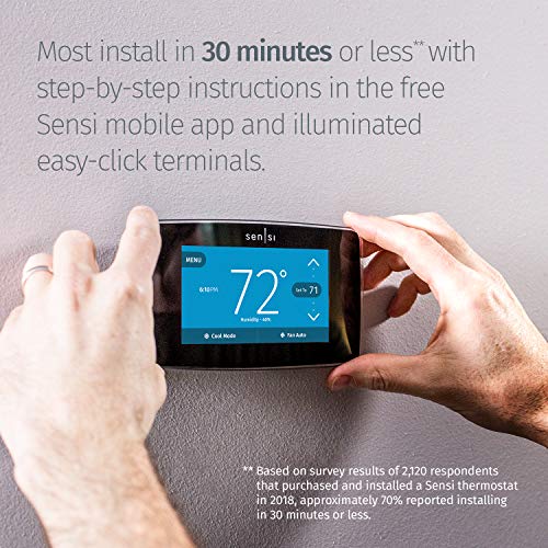 Emerson Sensi Touch Wi-Fi Smart Thermostat with Touchscreen Color Black