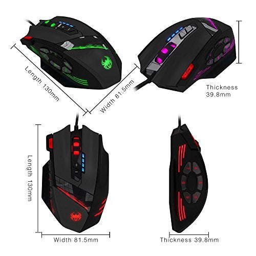 12 Programmable Buttons C12 Gaming Mouse, AFUNTA Laser Double-Speed C12-Mouse