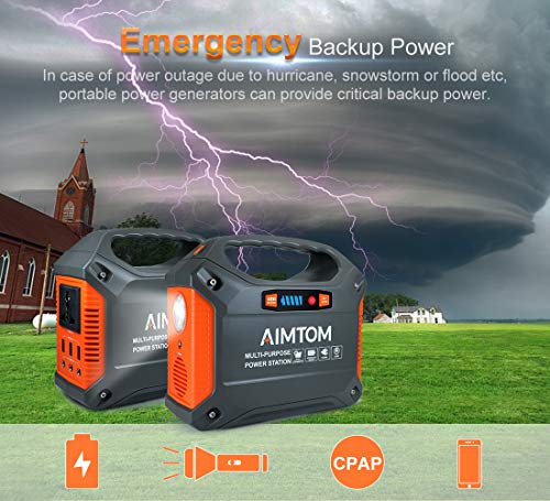 AIMTOM Portable Solar Generator, 42000mAh 155Wh Power Station,