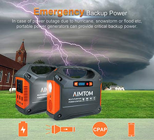AIMTOM Portable Solar Generator, 42000mAh 155Wh Power Station,