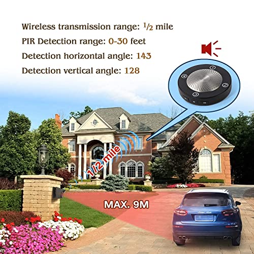 eMACROS Long Range Solar Wireless Driveway Alarm 1 recceiver and 4 sensors