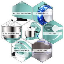 Load image into Gallery viewer, Aucma Stand Mixer,6.5-QT 660W 6-Speed Tilt-Head Food Mixer, 6.5QT, Blue
