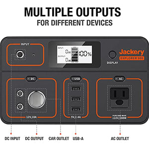 Jackery Portable Power Station Explorer 500, 518Wh Outdoor Solar Black