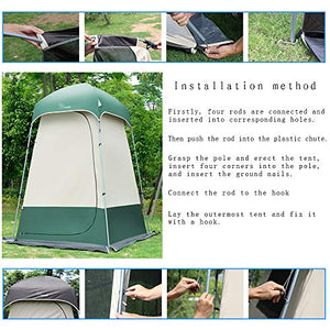 Vidalido Outdoor Shower Tent Changing Room Privacy Portable White+Green