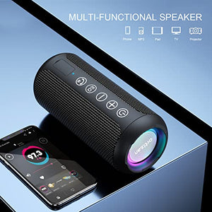 Ortizan Portable Bluetooth Speaker, IPX7 Waterproof Wireless Speaker Black