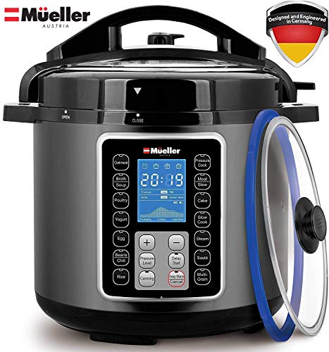 Mueller UltraPot 6Q Pressure Cooker Instant Crock 10 in 1 Pot with Slate Gray