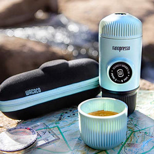 WACACO Nanopresso Portable Espresso Maker Bundled with Protective Arctic Blue