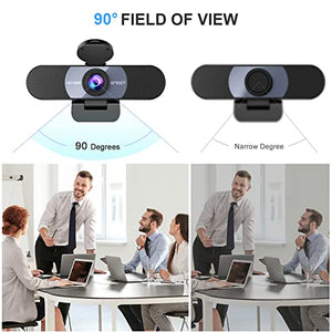 1080P HD Webcam - EMEET C960 Web Camera with Microphone, 90°POV PC Grey