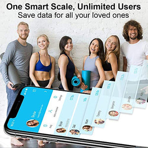 Digital Scale, Runcobo Wi-Fi Bluetooth Auto, 1 Count (Pack of 1), Black