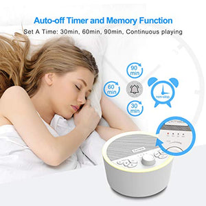 Exmate White Noise Machine, Night Light Sleep 7 Count (Pack of 1),