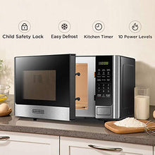 Load image into Gallery viewer, BLACK+DECKER Digital Microwave Oven with Turntable 0.9 Cu.ft, Stainless Steel