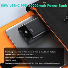 Load image into Gallery viewer, USB C Laptop Power Bank - ROMOSS 50W MAX PD 20000mAh 187.5×116.5×37mm, Black