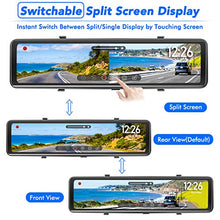 Load image into Gallery viewer, PORMIDO Mirror Dash Cam Backup Camera 12&quot; Full Screen Rear View