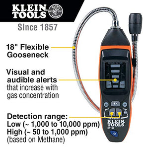 Klein Tools ET120 Gas Leak Detector, Combustible Meter with 18-Inch...