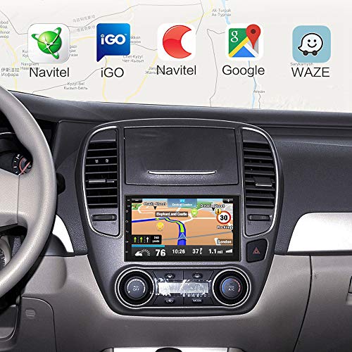 Hikity Double Din Android Car Stereo with GPS 7 Inch Touch 1G+16G, Black