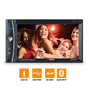 XO Vision 6.2" Car Stereo Receiver | Double DIN Digital LCD Touchscreen Black