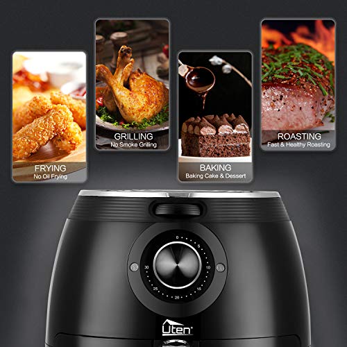 Air Fryer XL, 5.8 QT Electric Hot With Temperature Control A-Black