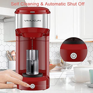 Single Serve Coffee Maker Brewer for K-Cup Red with Stainless Steel