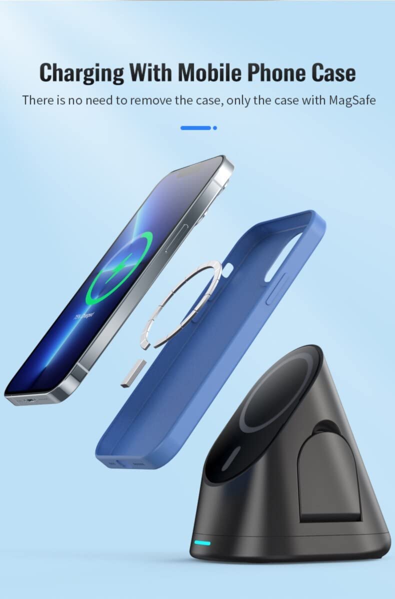 Oscar 3 in 1, 15W Foldable Magnetic Wireless Charging Station, Black