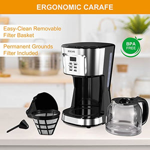 BOSCARE 12-Cup Programmable Coffee Maker: Drip Maker, Mini B