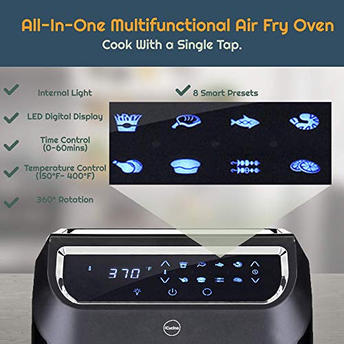 iCucina Air Fryer |10 Qt Actual Capacity 1700W Power Frier| Non-Stick Basket...