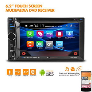 XO Vision 6.2" Car Stereo Receiver | Double DIN Digital LCD Touchscreen Black