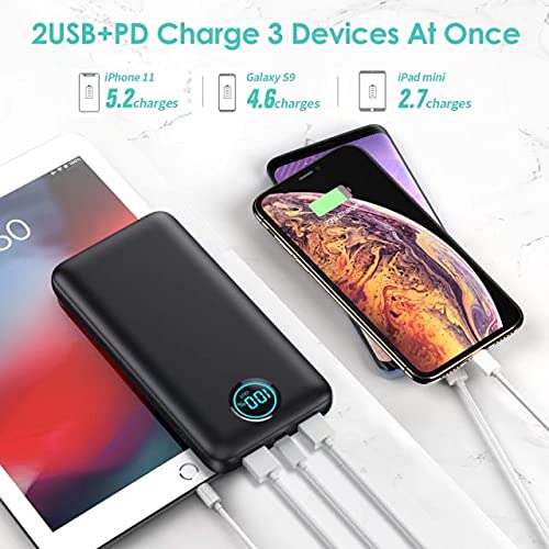 Portable Charger Power Bank 30,800mAh LCD Display Bank,25W PD Fast...