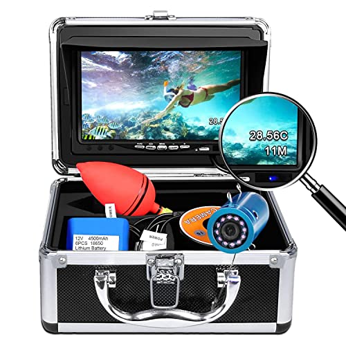 Portable Underwater Fishing Camera with Depth 49FT without DVR, black