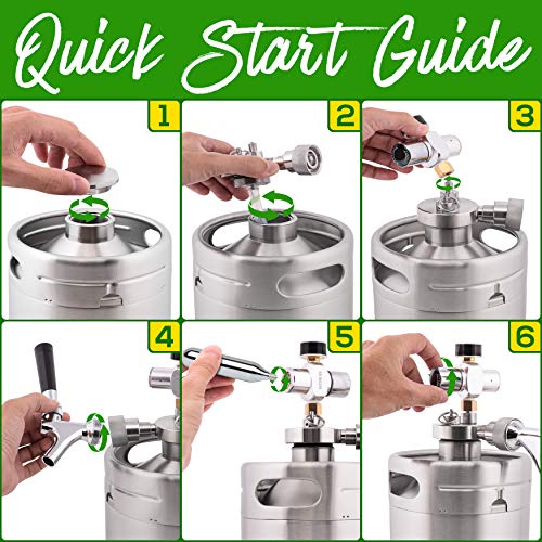 NutriChef Double Walled System-64oz Stainless Steel Growler Tap Portable...