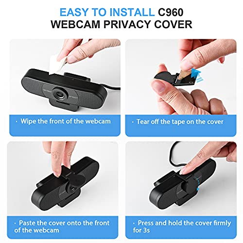 1080P Webcam with Microphone, EMEET C960 Web Camera, 2 Mics Medium, Black