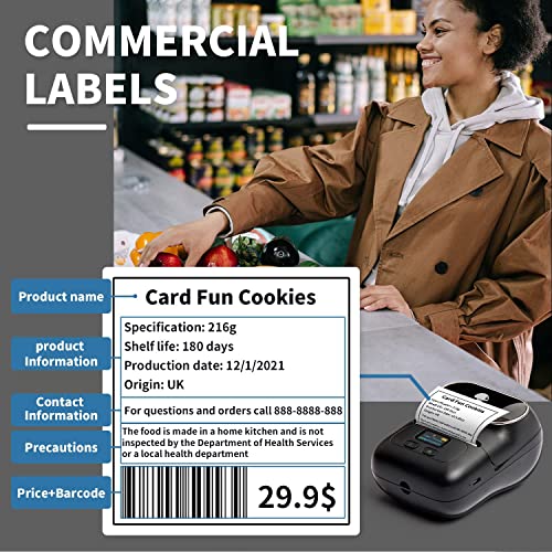 Phomemo M110 Bluetooth Label Maker, Portable Barcode Printer A-Black