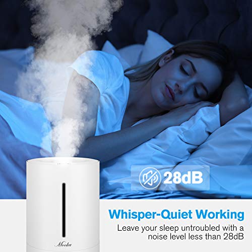 Mooka Humidifier, 4.5L(1.2Gal) Cool Mist Top Fill White