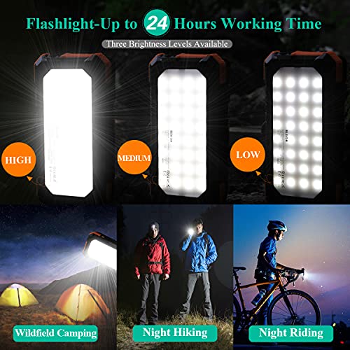 BLAVOR Solar Charger with Foldable Panels, Outdoor Power Bank 18W Fast Orange