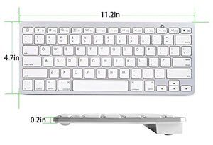 OMOTON Ultra-Slim Bluetooth Keyboard Compatible with 2018 iPad Pro White
