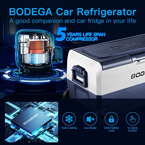 【Upgraded】BODEGA 12 Volt Refrigerator, Portable Freezer, Car 53 Quart, blue