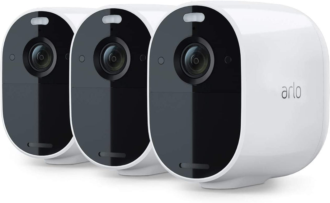 Arlo Essential Spotlight Camera - 3 Pack - 3 Count (Pack of 1), White