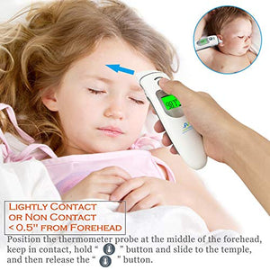 Amplim Contact/Non Contact Digital Forehead Thermometer small, Silver White