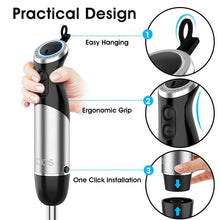 Load image into Gallery viewer, KOIOS Upgraded Immersion Hand Blender, 800W Motor, 12-Speed, 5 in Super Black
