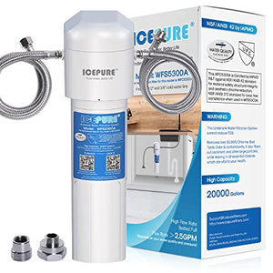 ICEPURE Under Sink Water Filter System, 20000 Gallons NSF/ANSI 42 White