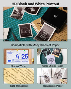 Phomemo M02 Mini Pocket Printer- Portable Bluetooth 3.3x3.3x1.6'', Black