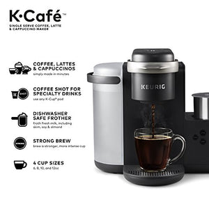 Keurig K-Cafe Single-Serve K-Cup Coffee Maker, 1 Count (Pack of 1), Charcoal