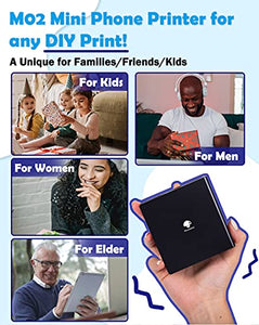 Phomemo M02 Mini Pocket Printer- Portable Bluetooth 3.3x3.3x1.6'', Black