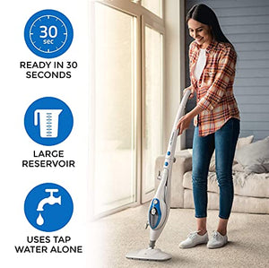 PurSteam Steam Mop Cleaner 10-in-1 with Convenient Mop, White