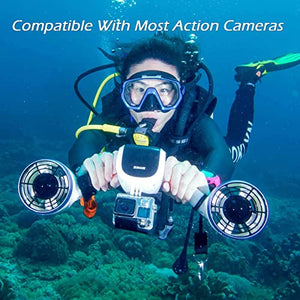sublue WhiteShark Mix Underwater Scooter Dual Motors, Action Camera Aqua Blue