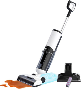 Cordless Wet Dry Vacuum Cleaner, Hardwood Floor Cleaner Mop All White