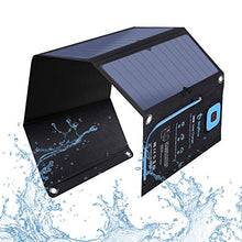 Load image into Gallery viewer, BigBlue 5V 28W Solar Charger with Digital Ammeter, Waterproof Foldable Black