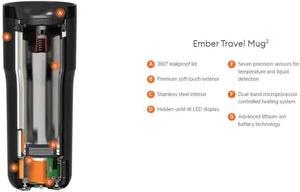 Ember Temperature Control Travel Mug 2, 12 oz, Black, 3-hr Battery Life Black