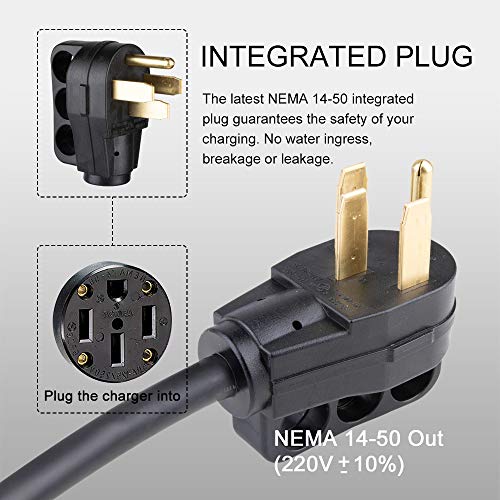 Morec 40Amp EV Charger Level 2 NEMA14-50 220V-240V Portable PCD040, with LCD