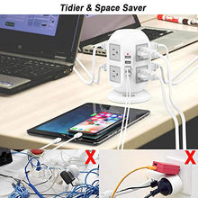 Load image into Gallery viewer, Power Strip Tower TESSAN Surge Protector 8 AC Outlets with 4 USB Ports...