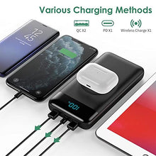 Load image into Gallery viewer, Wireless Portable Charger 30,800mAh 15W 5.9x2.9x0.6 Inch, Black